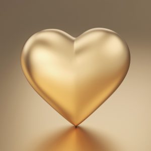 Golden heart - clipping path